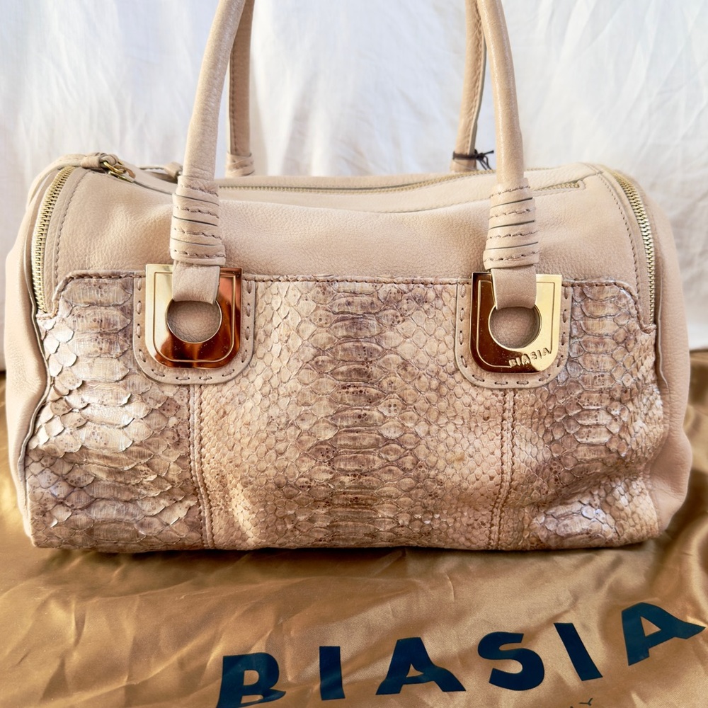 RARE Biasia Python leather handbag - image 2